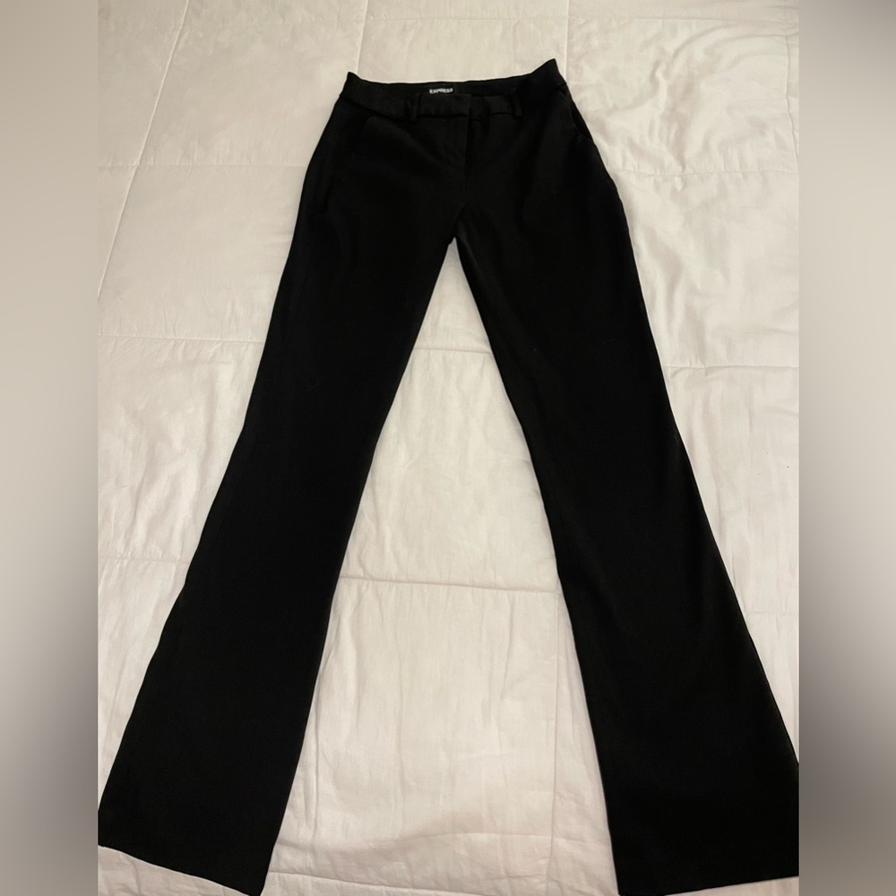 Express Pants Women Size 0 XS Black Mid rise Columnist Barely Boot